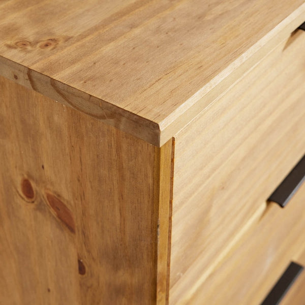 Acadia Solid Pine & Metal 3 Drawer Cupboard