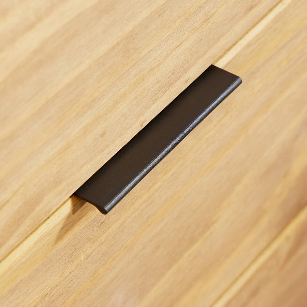 Acadia Solid Pine & Metal 3 Drawer Cupboard