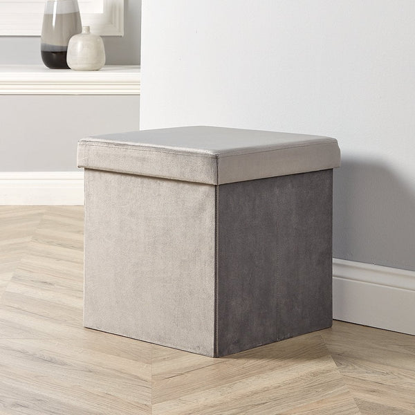 Sofia Velvet Square Storage Ottoman