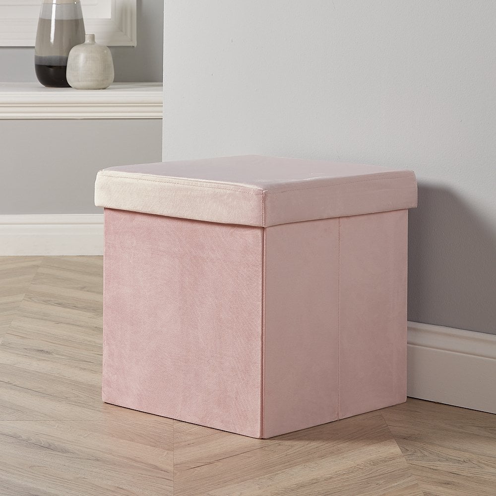 Sofia Velvet Square Storage Ottoman