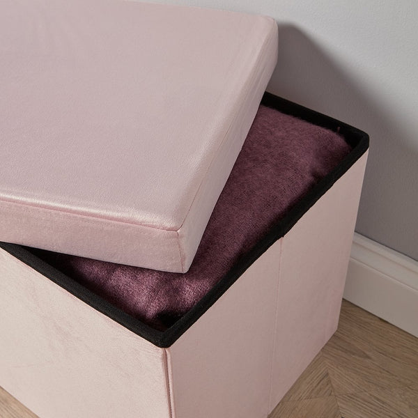Sofia Velvet Square Storage Ottoman
