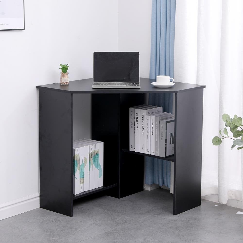 Wellington Compact Corner Desk with Storage Shelves