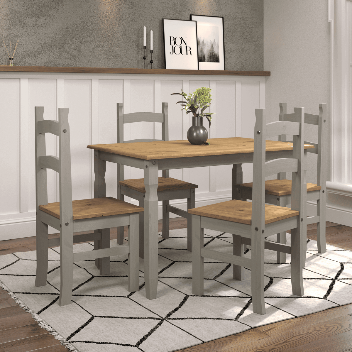 Corona Grey Table & 4 Chairs