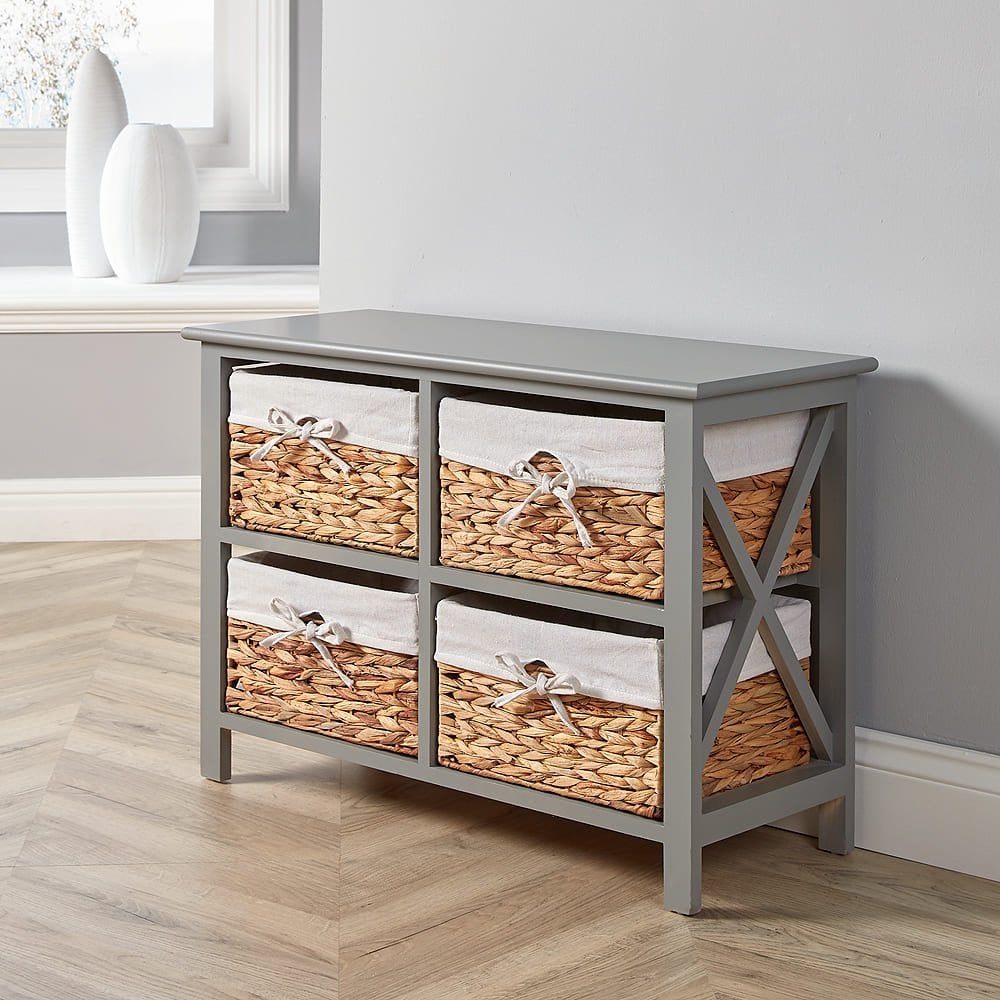 Wide Drawers 4 Wicker Baskets