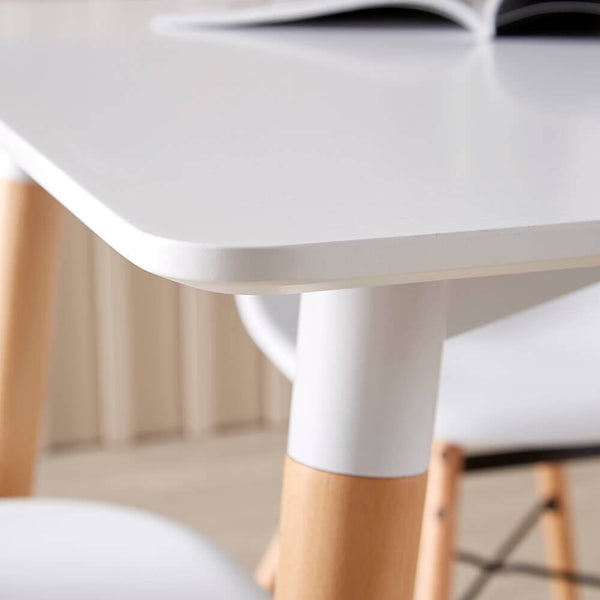 Braga 120cm White Dining Table & 4 Grey Chairs