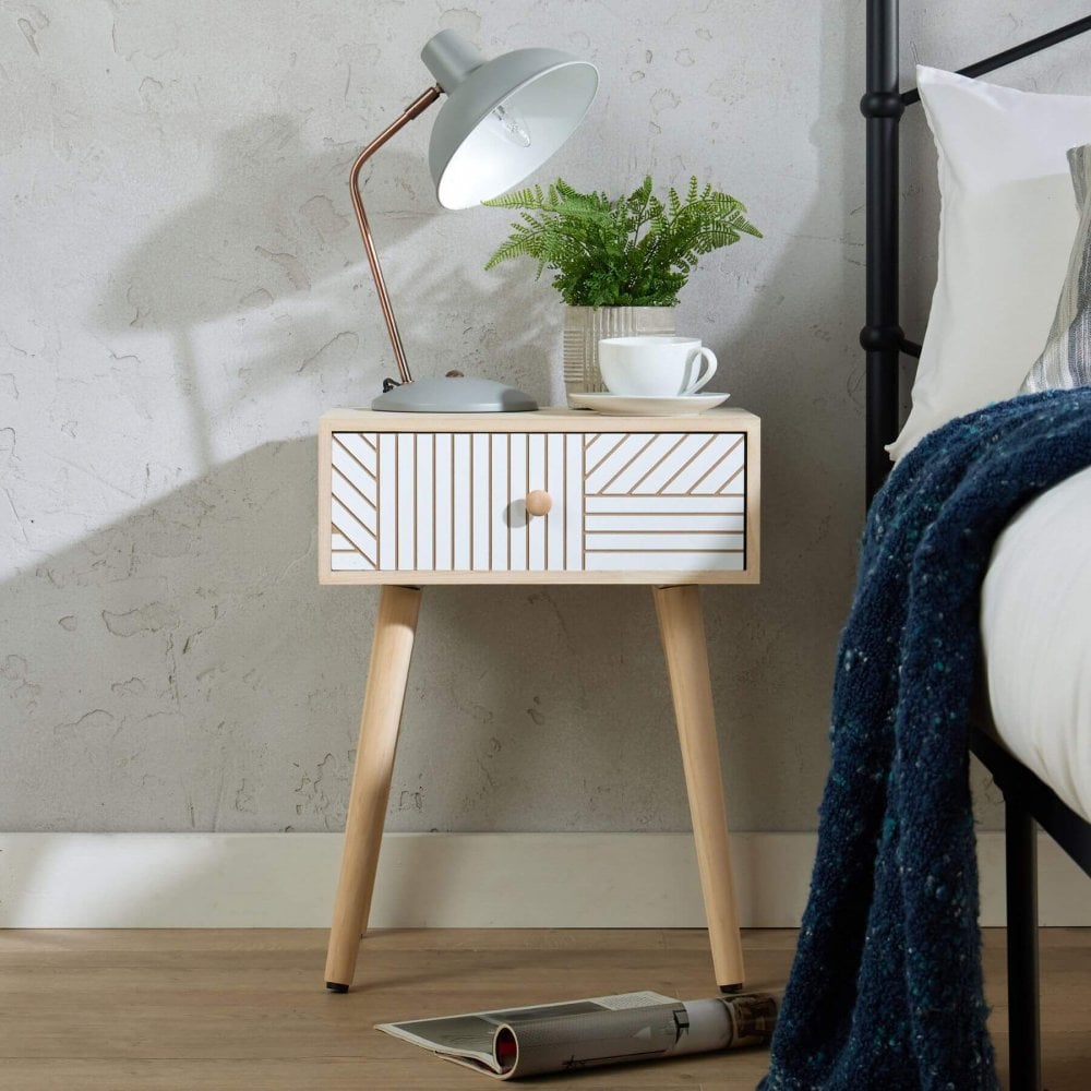 Romford 1 Drawers Bedside Table