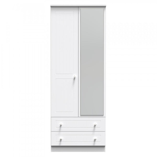 Mila 2 Door & 2 Drawer Mirrored Wardrobe