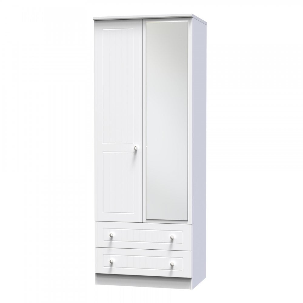 Mila 2 Door & 2 Drawer Mirrored Wardrobe