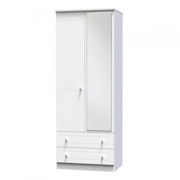 Mila 2 Door & 2 Drawer Mirrored Wardrobe