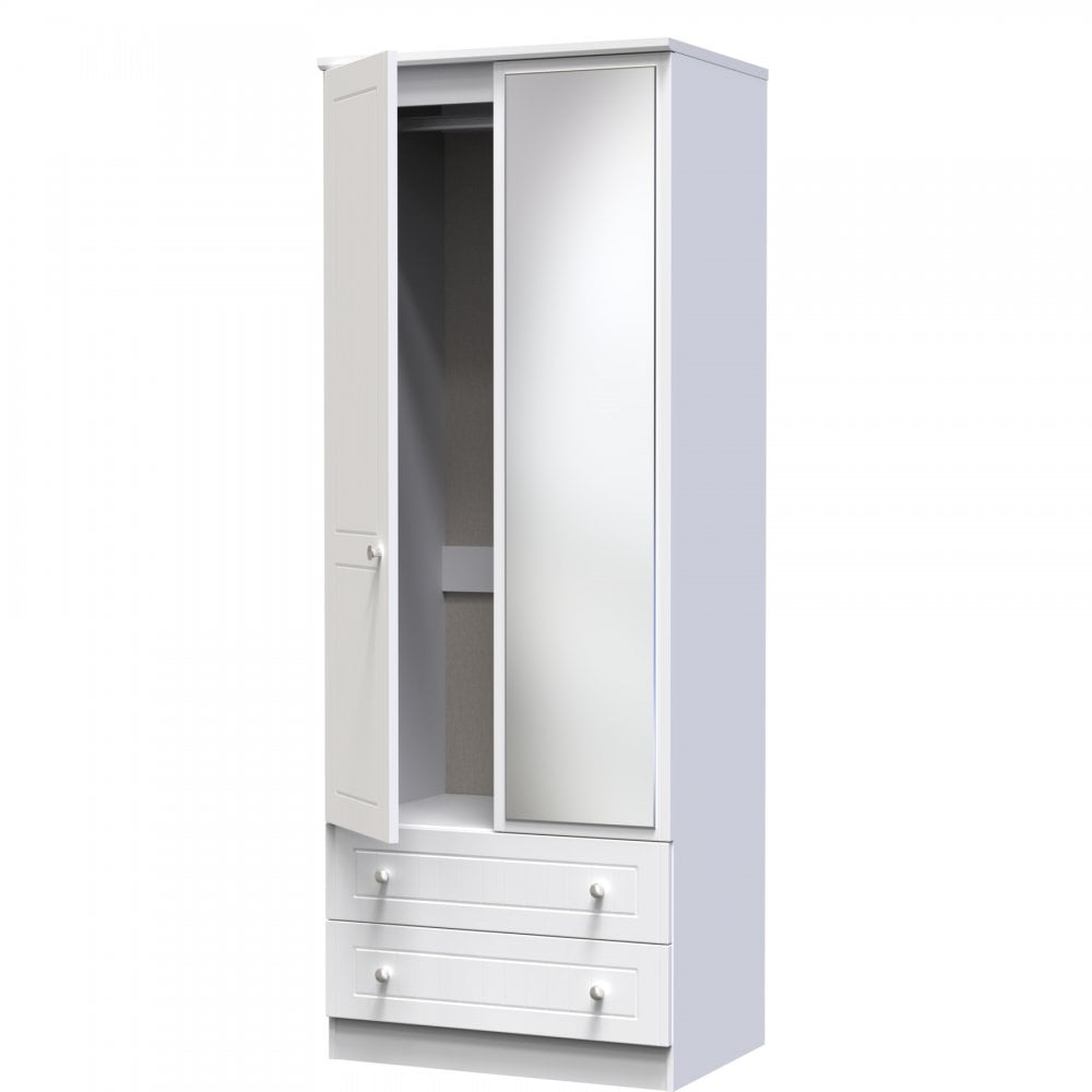Mila 2 Door & 2 Drawer Mirrored Wardrobe