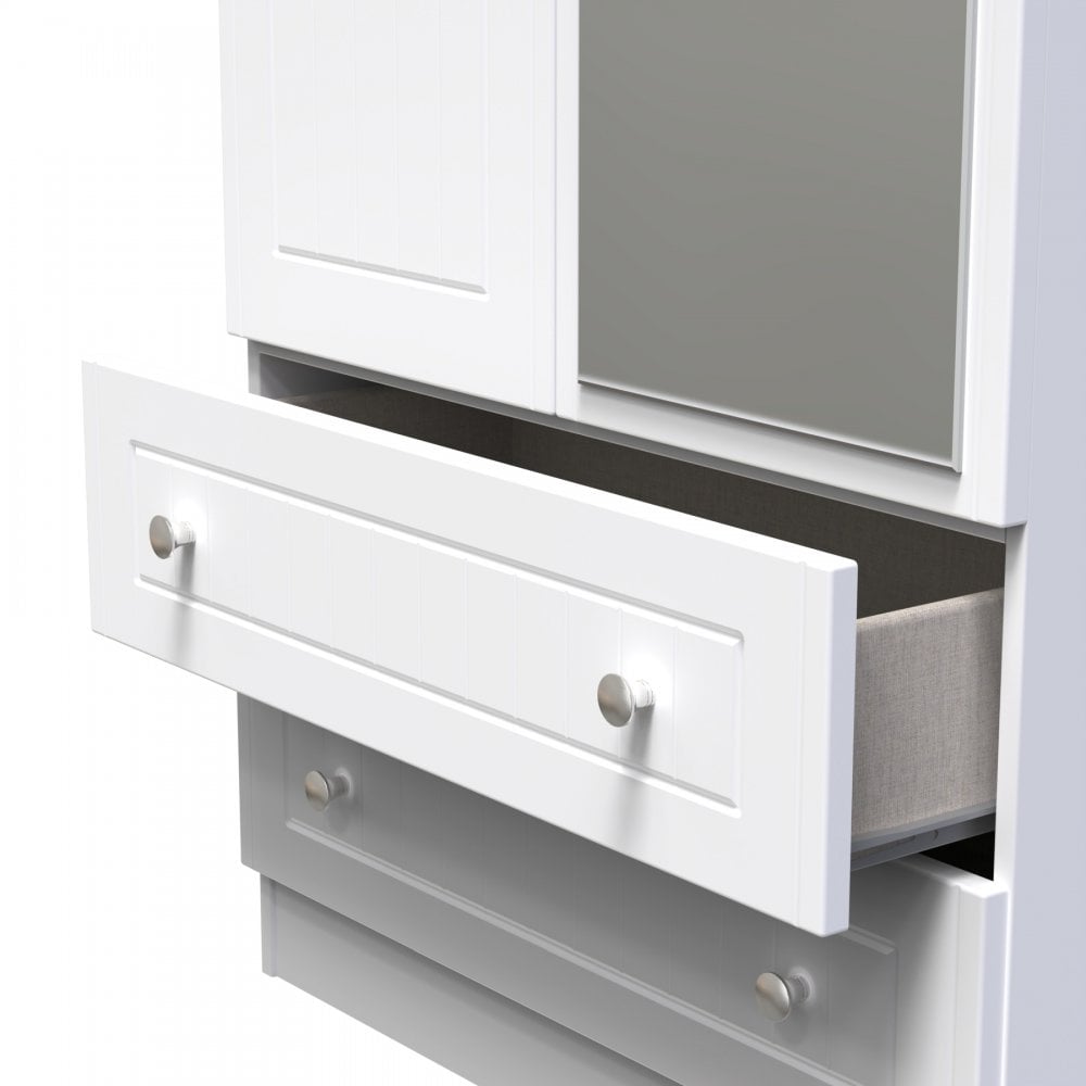 Mila 2 Door & 2 Drawer Mirrored Wardrobe