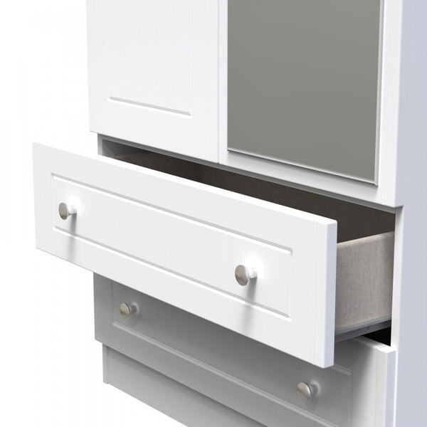 Mila 2 Door & 2 Drawer Mirrored Wardrobe