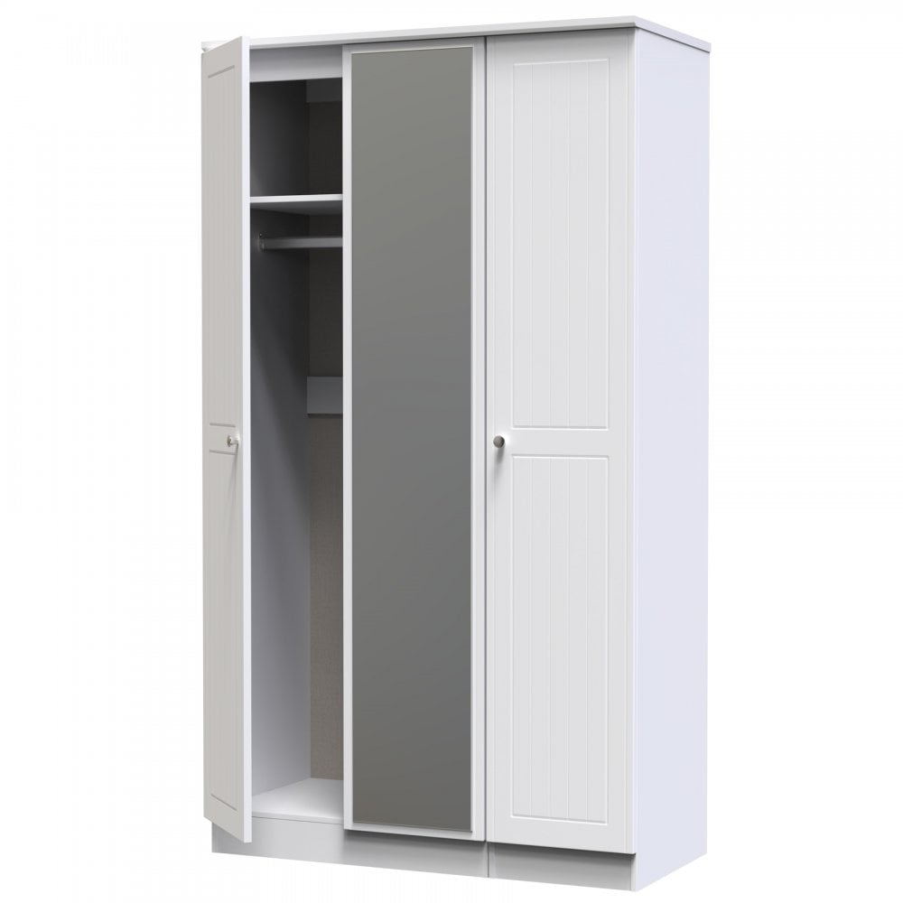 Mila Triple Door Mirrored Wardrobe