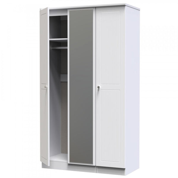 Mila Triple Door Mirrored Wardrobe