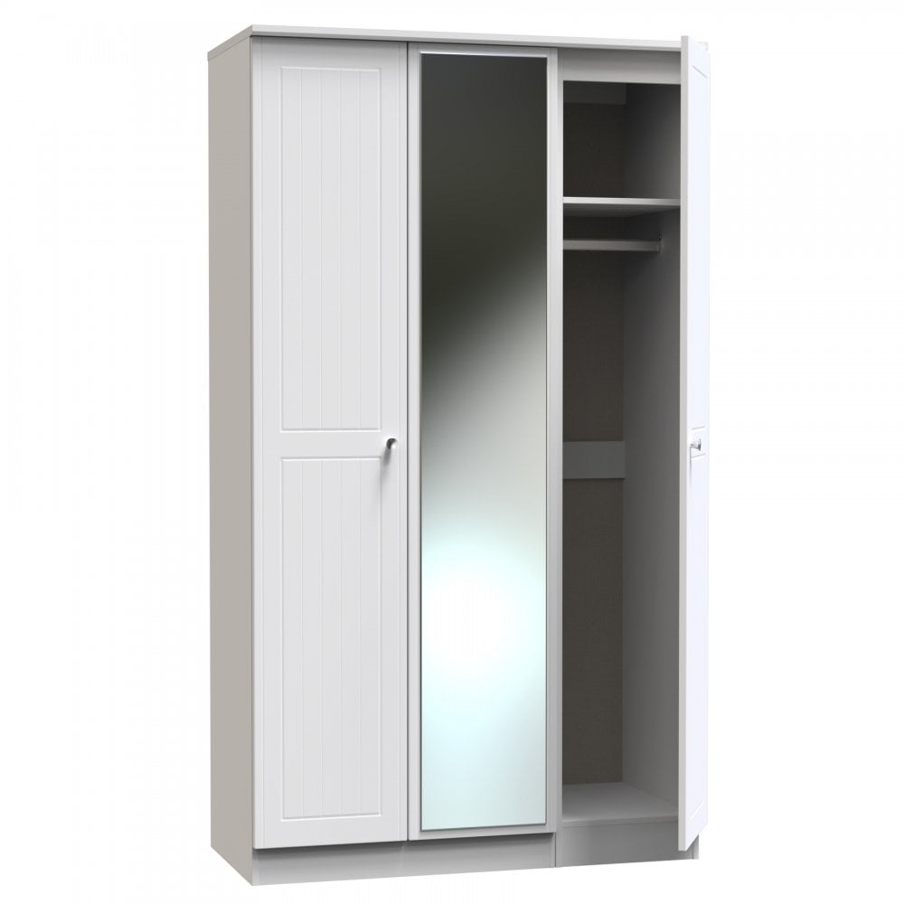 Mila Triple Door Mirrored Wardrobe