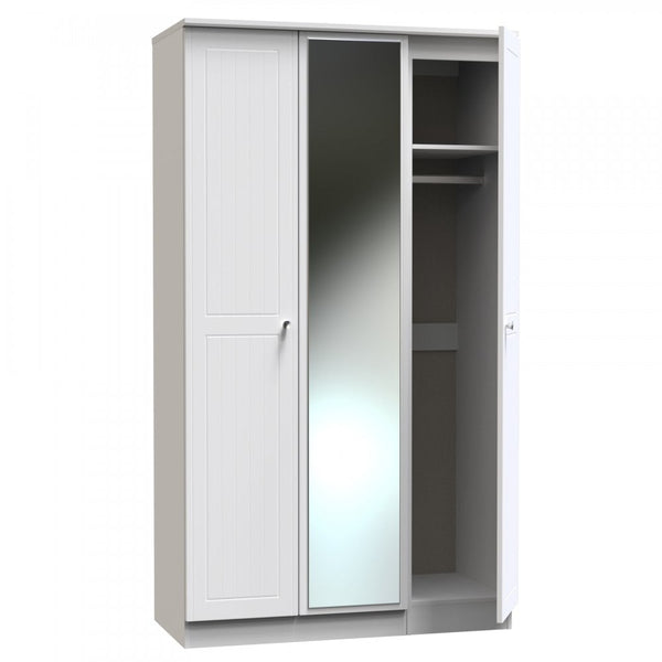 Mila Triple Door Mirrored Wardrobe