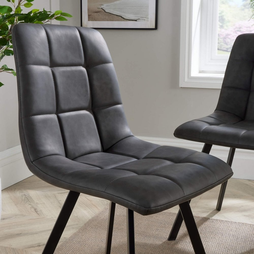 Leia Pair of Dining Chairs Grey