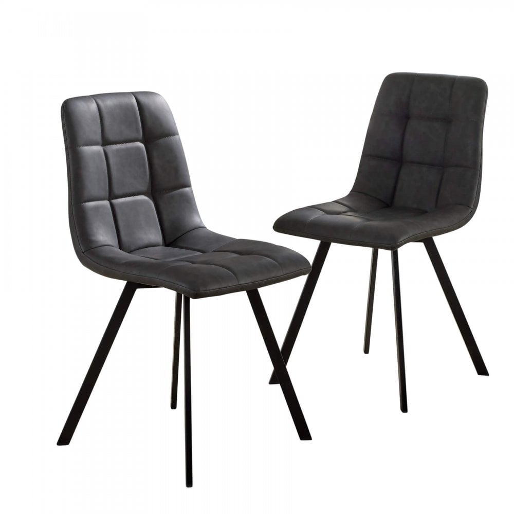 Leia Pair of Dining Chairs Grey