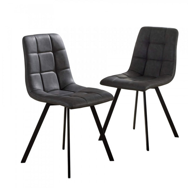 Leia Pair of Dining Chairs Grey