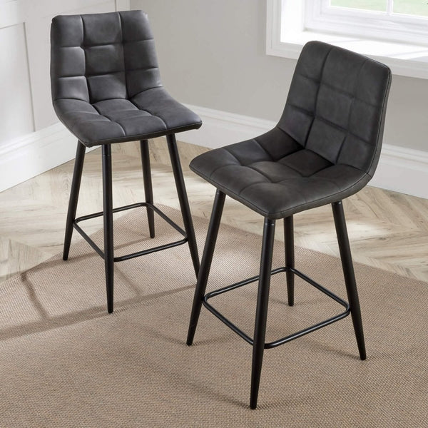 Galena Pair Bar Stools Grey