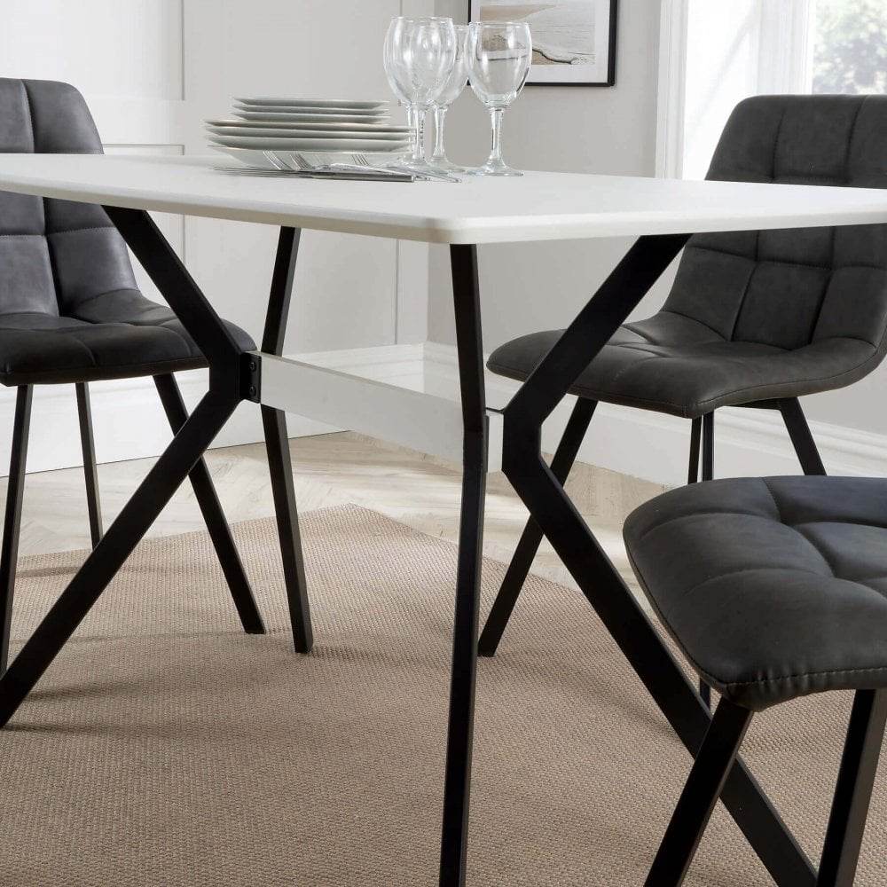 Luxor Dining Set & 4 Grey Chairs