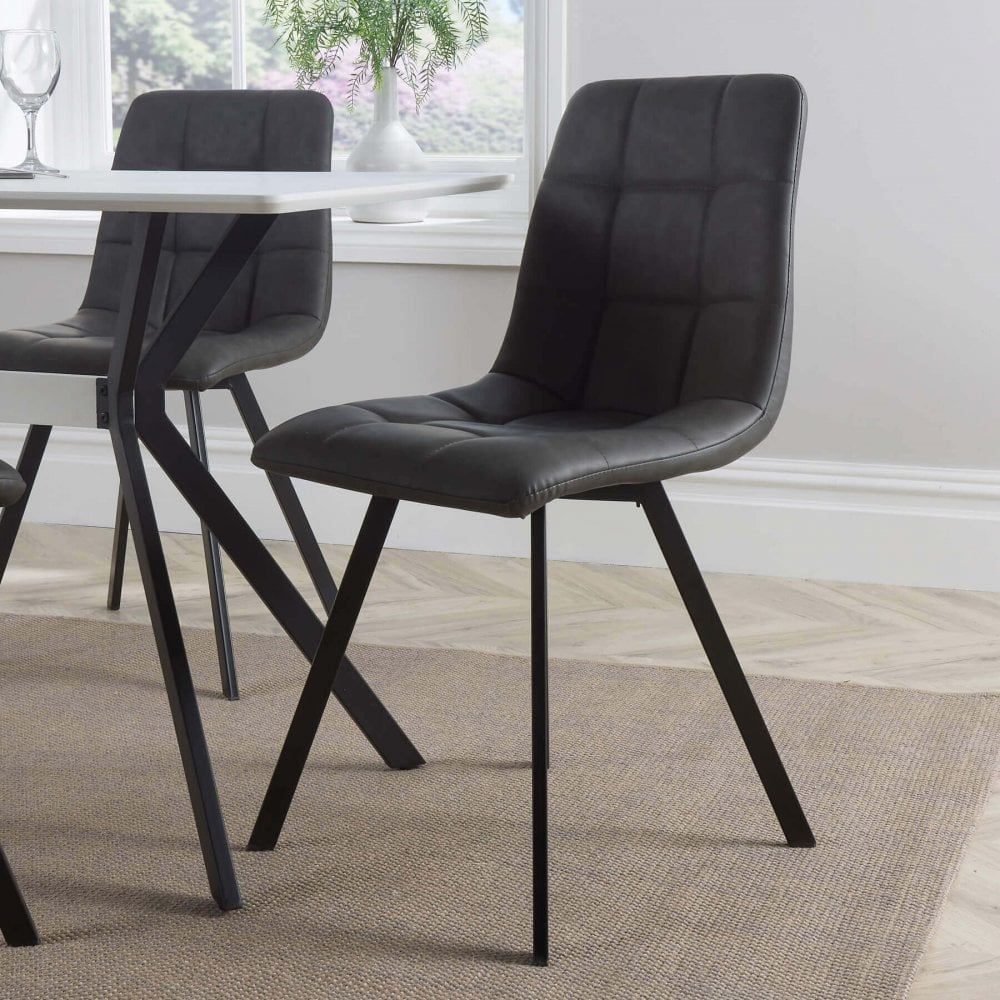 Luxor Dining Set & 4 Grey Chairs