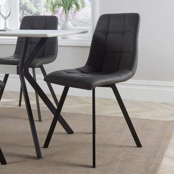 Luxor Dining Set & 4 Grey Chairs