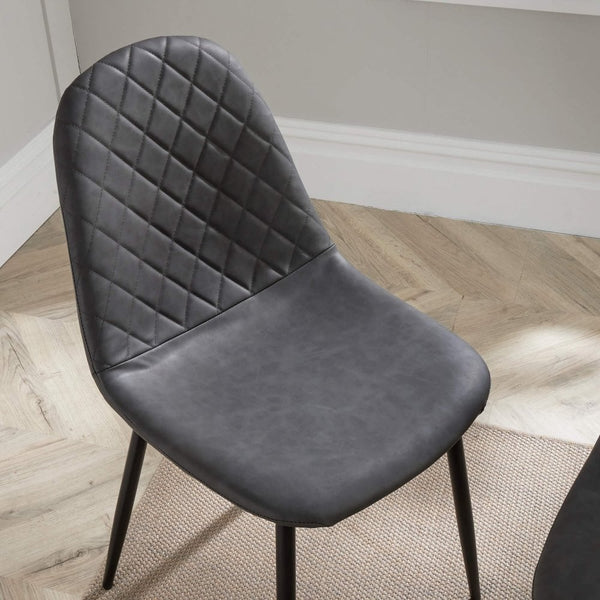 Anastasia Grey Pair of Dining Chairs