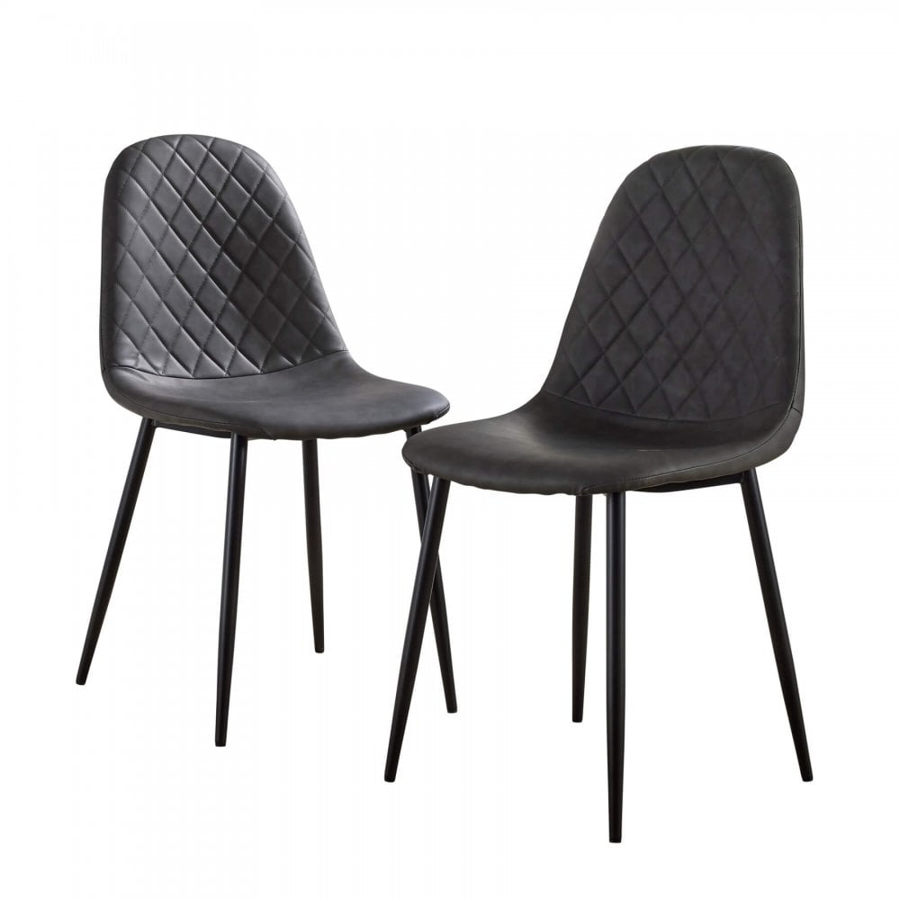 Anastasia Grey Pair of Dining Chairs