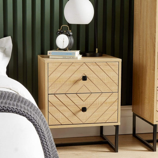 Aztec 2 Drawer Bedside