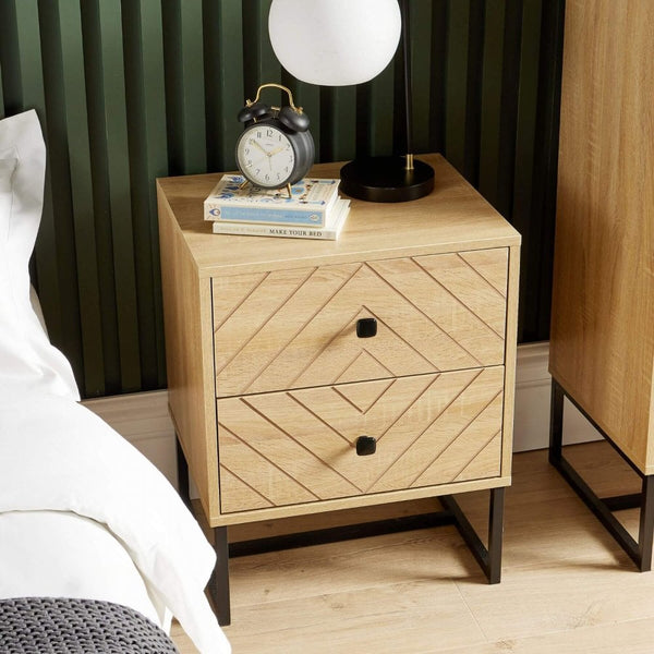 Aztec 2 Drawer Bedside