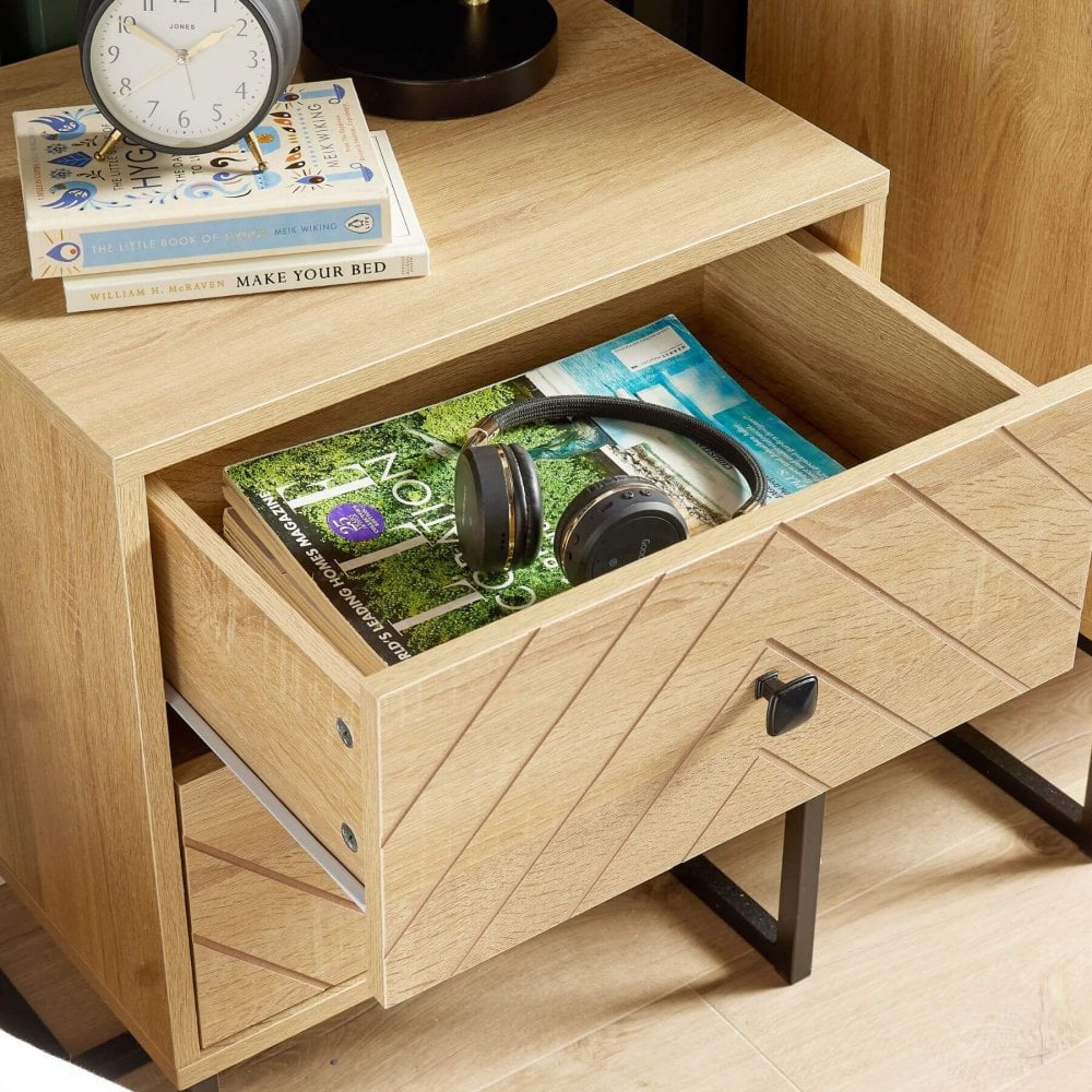 Aztec 2 Drawer Bedside