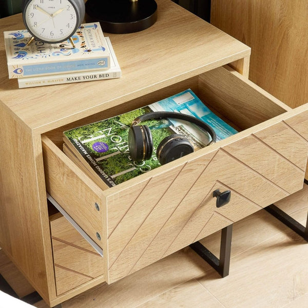 Aztec 2 Drawer Bedside