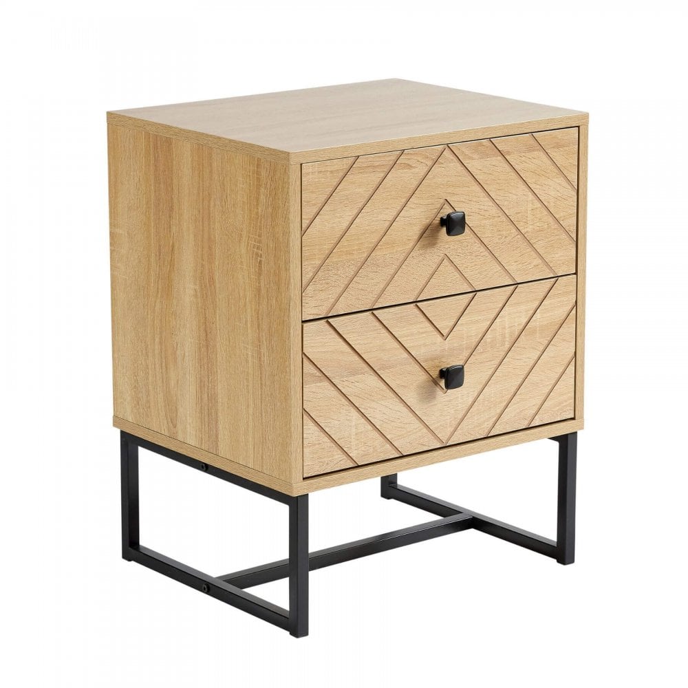 Aztec 2 Drawer Bedside