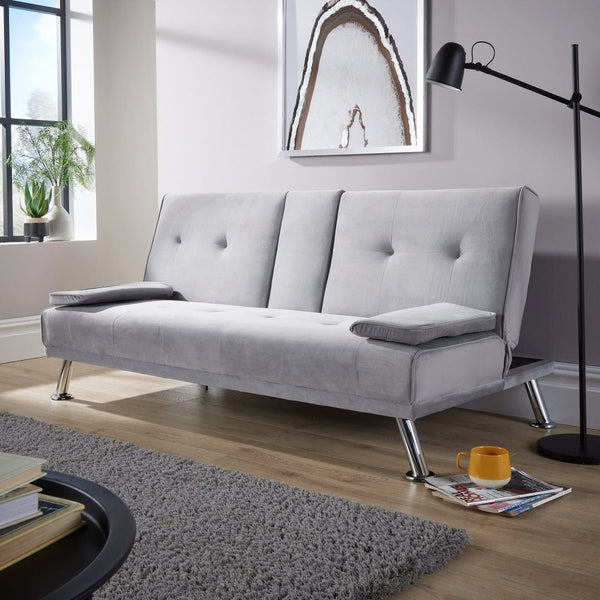 Luna Grey Velvet Sofa Bed