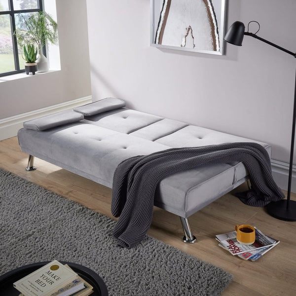 Luna Grey Velvet Sofa Bed