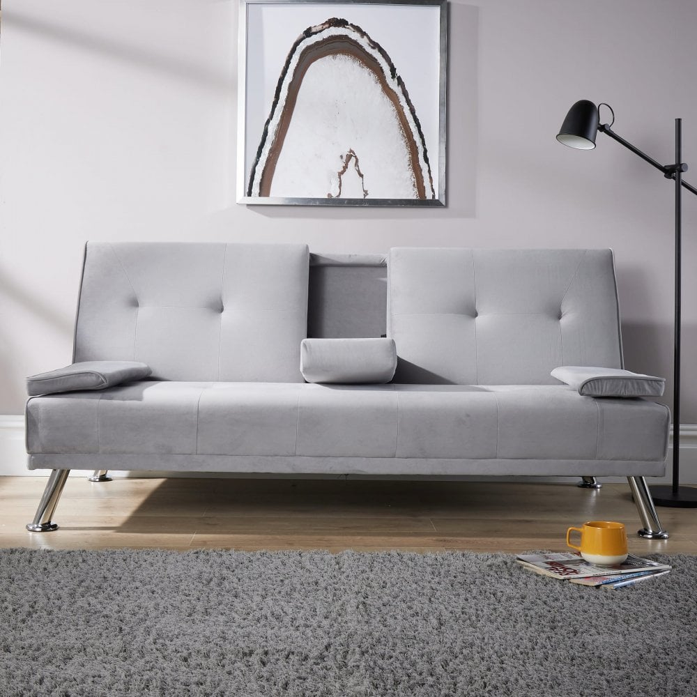 Luna Grey Velvet Sofa Bed