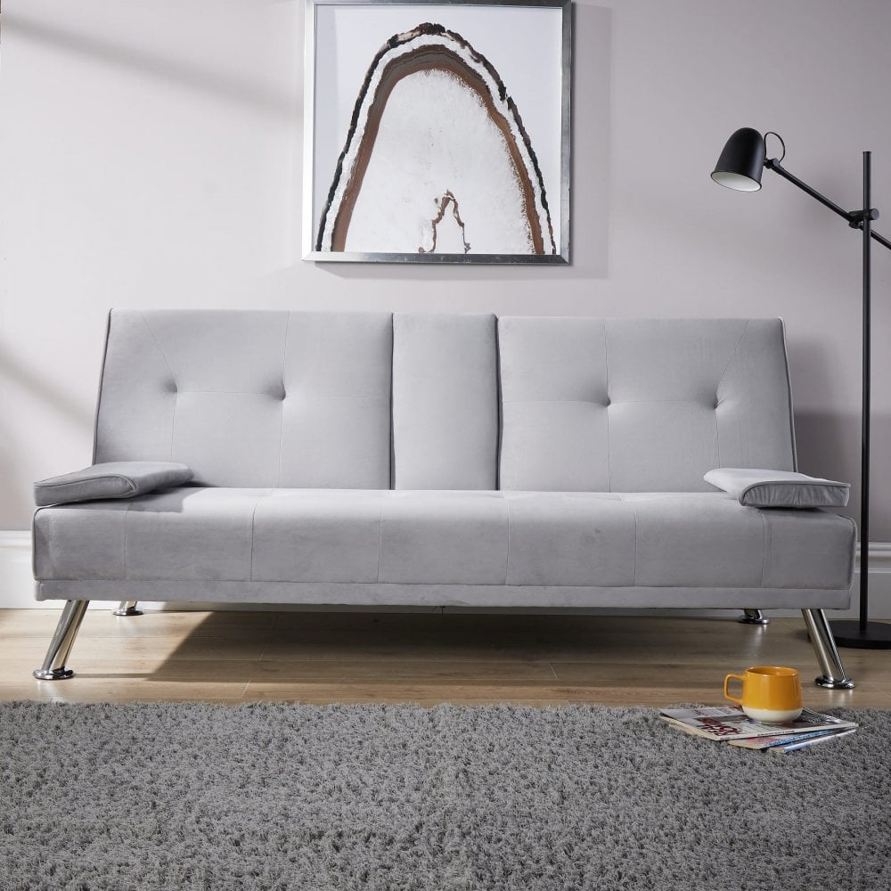 Luna Grey Velvet Sofa Bed