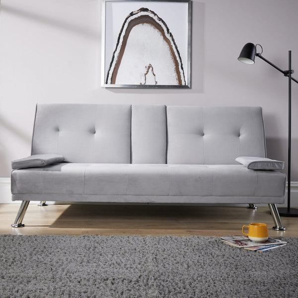 Luna Grey Velvet Sofa Bed
