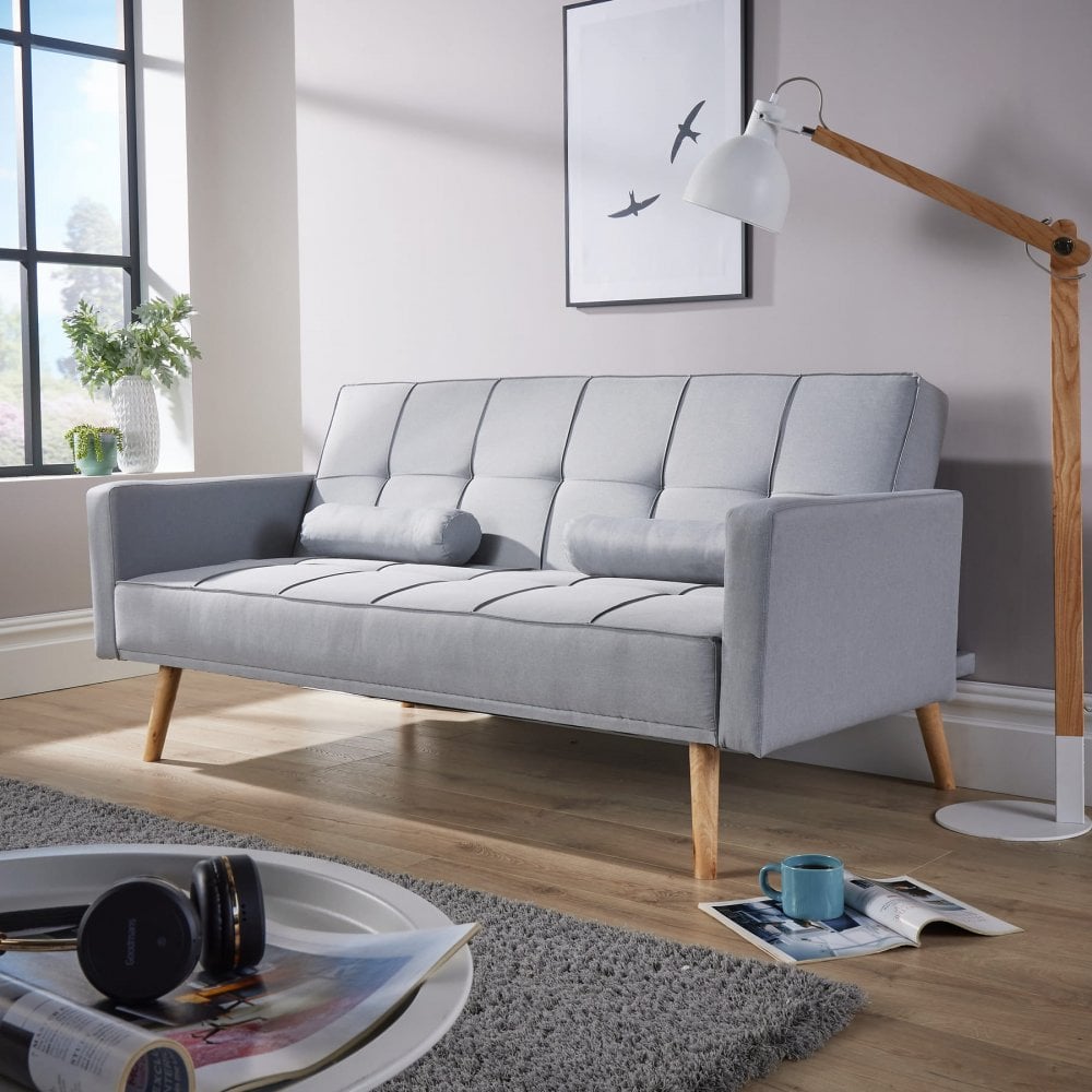 Eclipse Grey Linen Sofa Bed