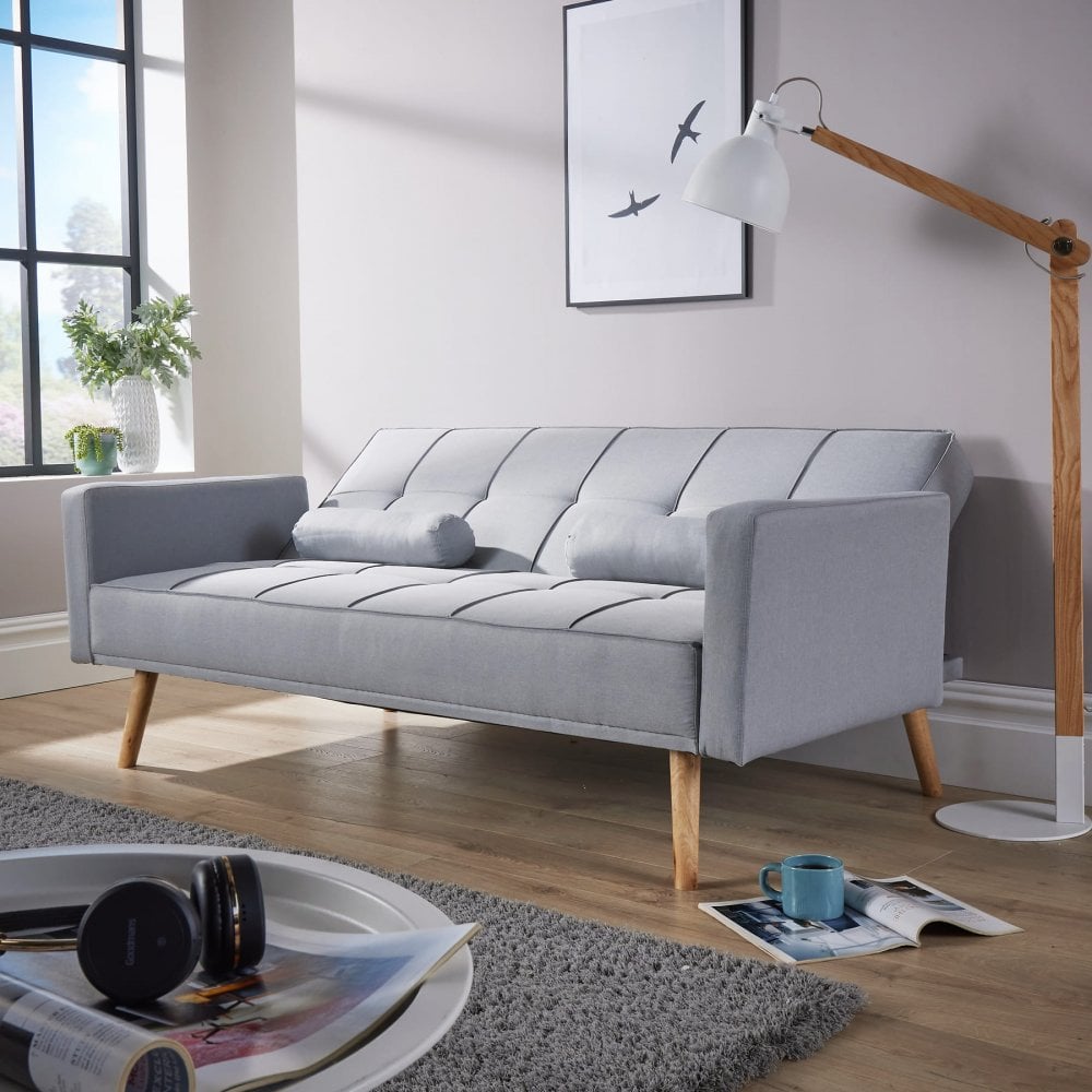 Eclipse Grey Linen Sofa Bed