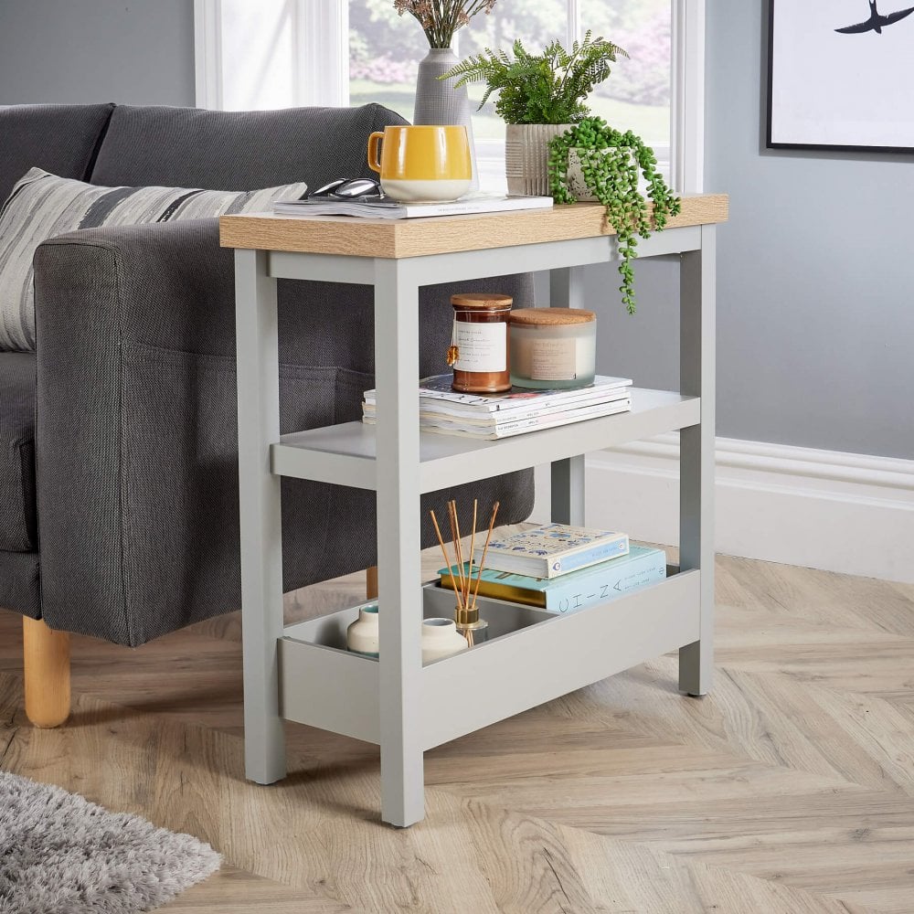 Avon Slim Side Table with Shelves