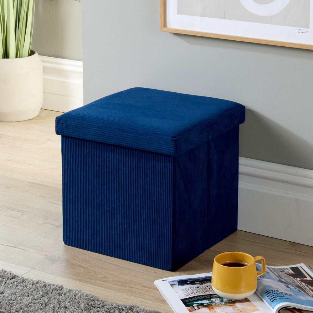 Square 38x38 Corduroy Folding Storage Ottoman