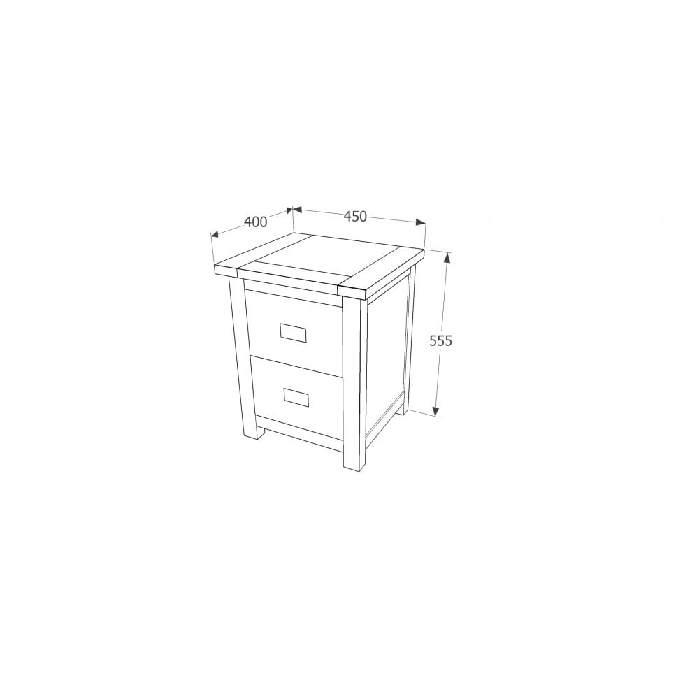 Denver 2 Drawer Bedside