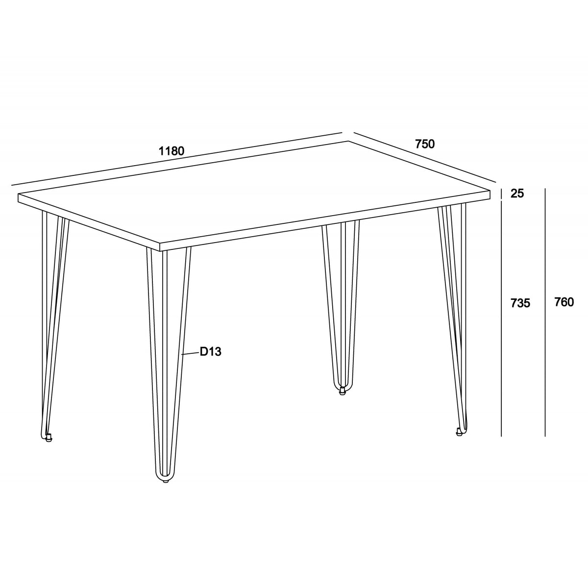 Henley Pine 118cm Dining Table