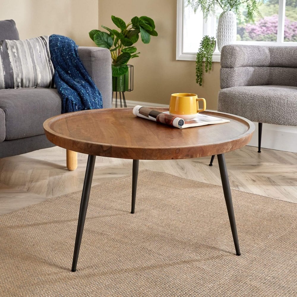 Manhattan Solid Mango Wood & Iron Coffee Table