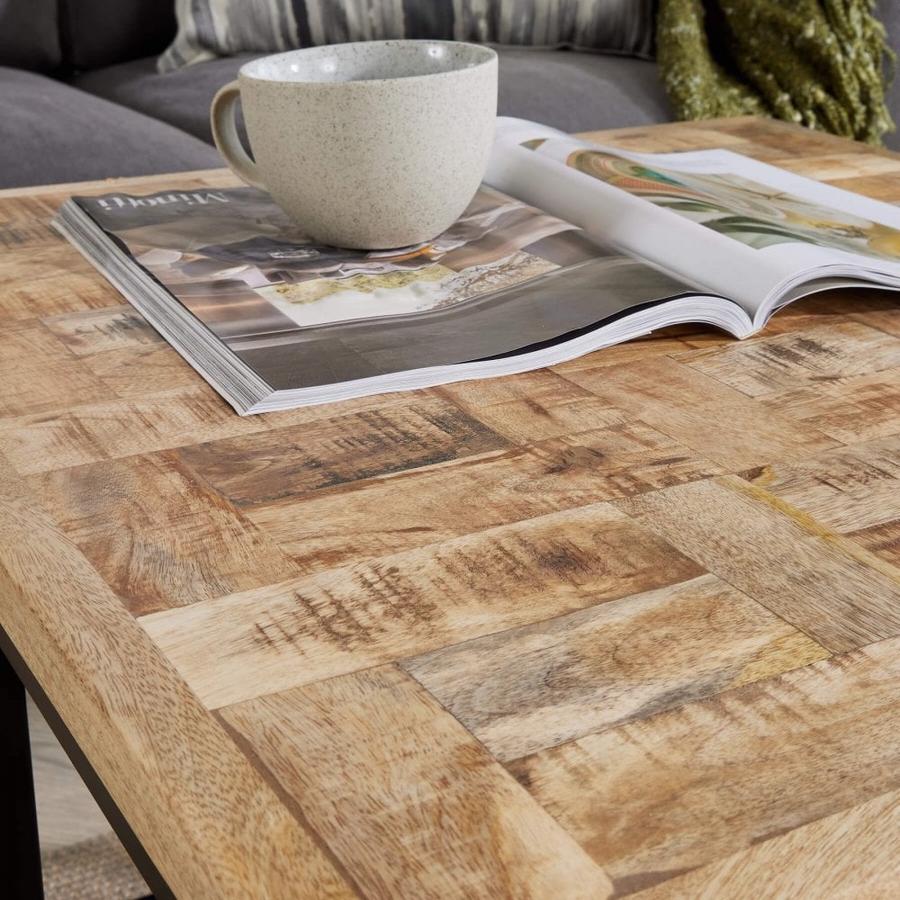 Reno Nest of 2 Solid Mango Wood Square Tables