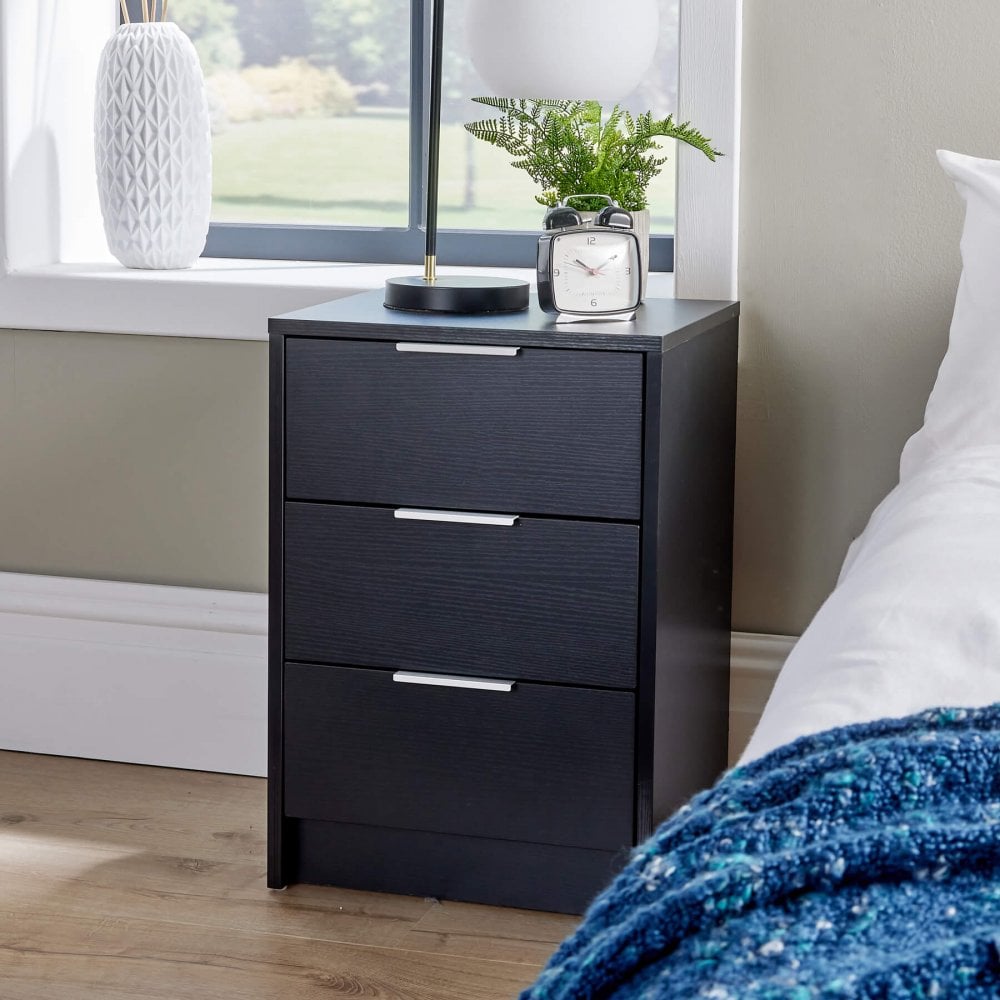 Phoenix 3 Drawer Bedside Table