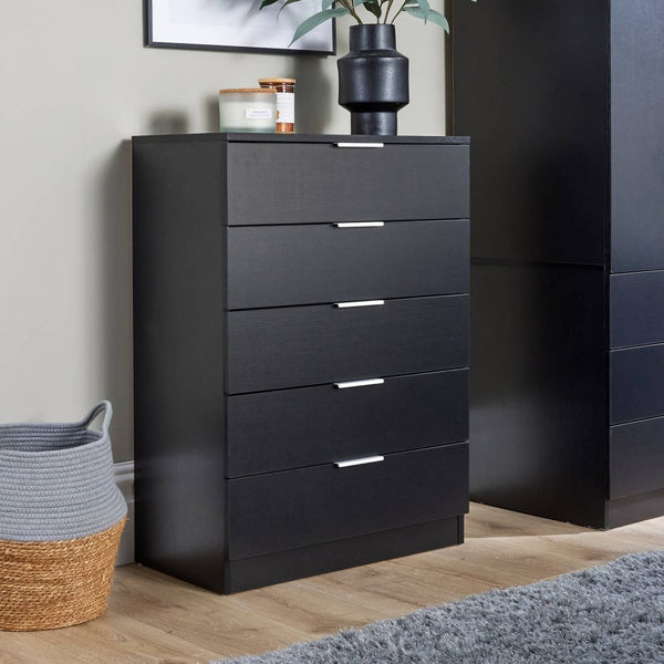 Phoenix Tall Chest of 5 Storage Drawers