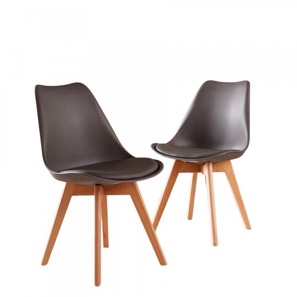 Pair of Lisbon Grey Curved Dining Chairs